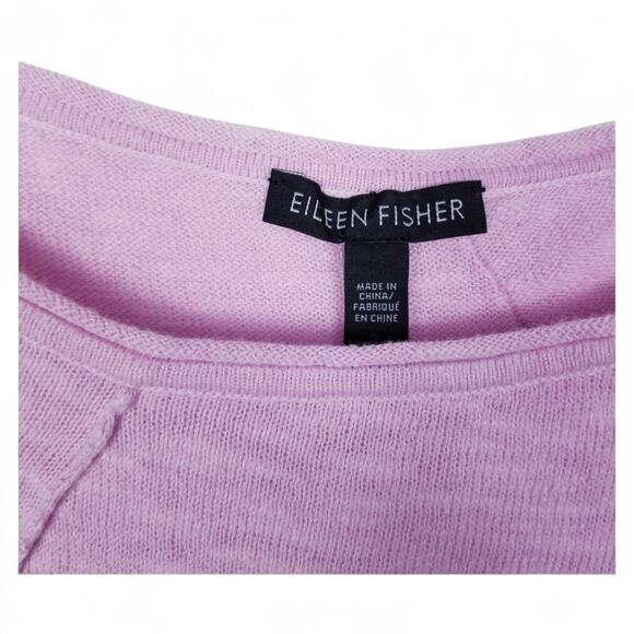EILEEN FISHER Linen Cotton Blend Slub Knit Lilac Assym Sleeveless Top - XL - Picture 5 of 7